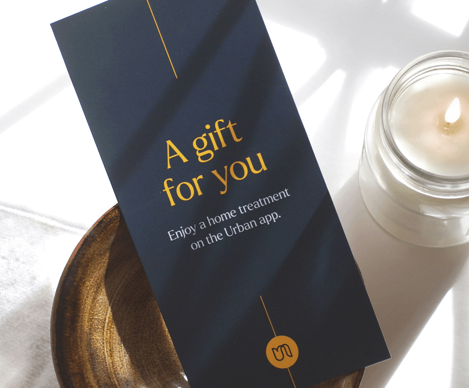 Massage gift card reading a gift for you