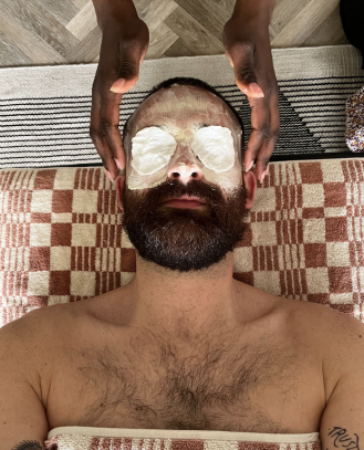 James enjoys at home facial