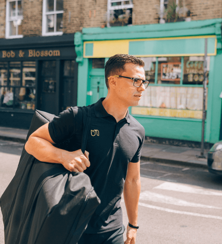 Mobile osteopath on street