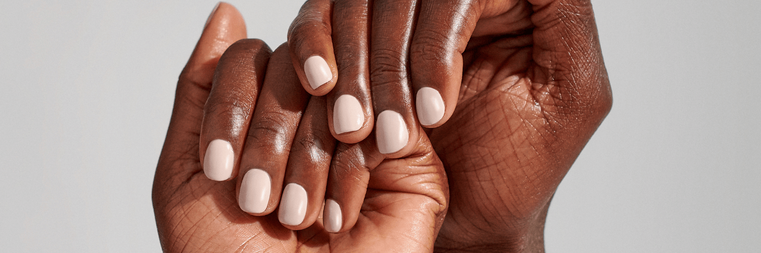 Beige gel manicure