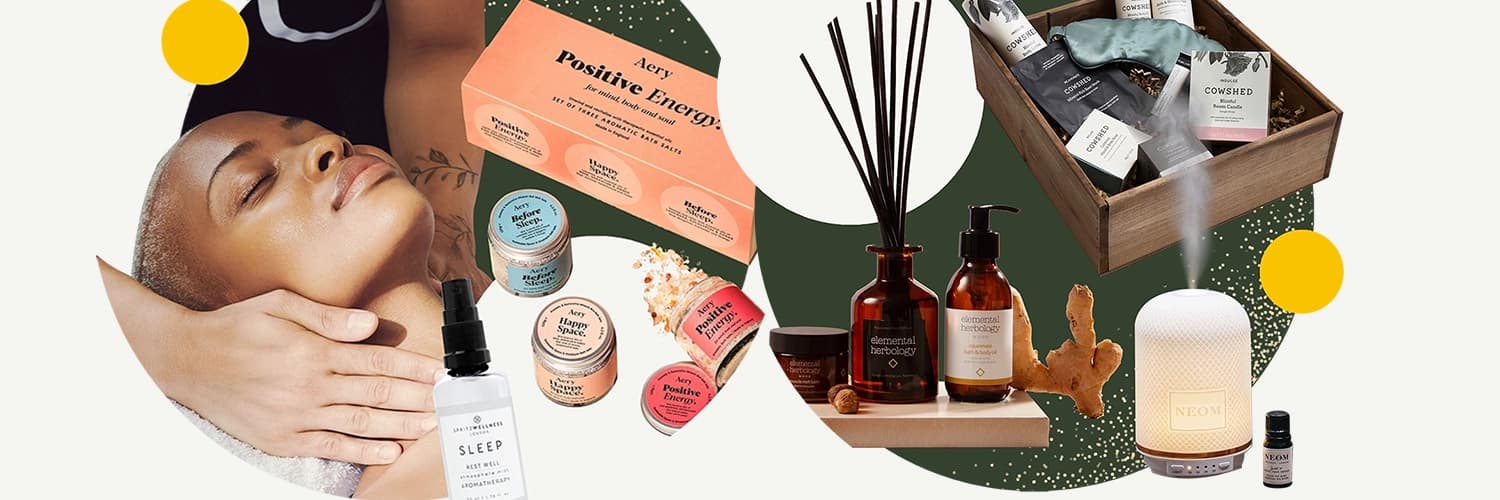 Collage of relaxation gifts